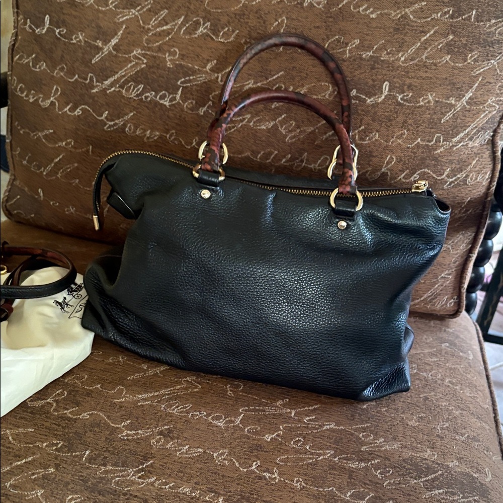 Black Brown Python Coach Bag - image 10